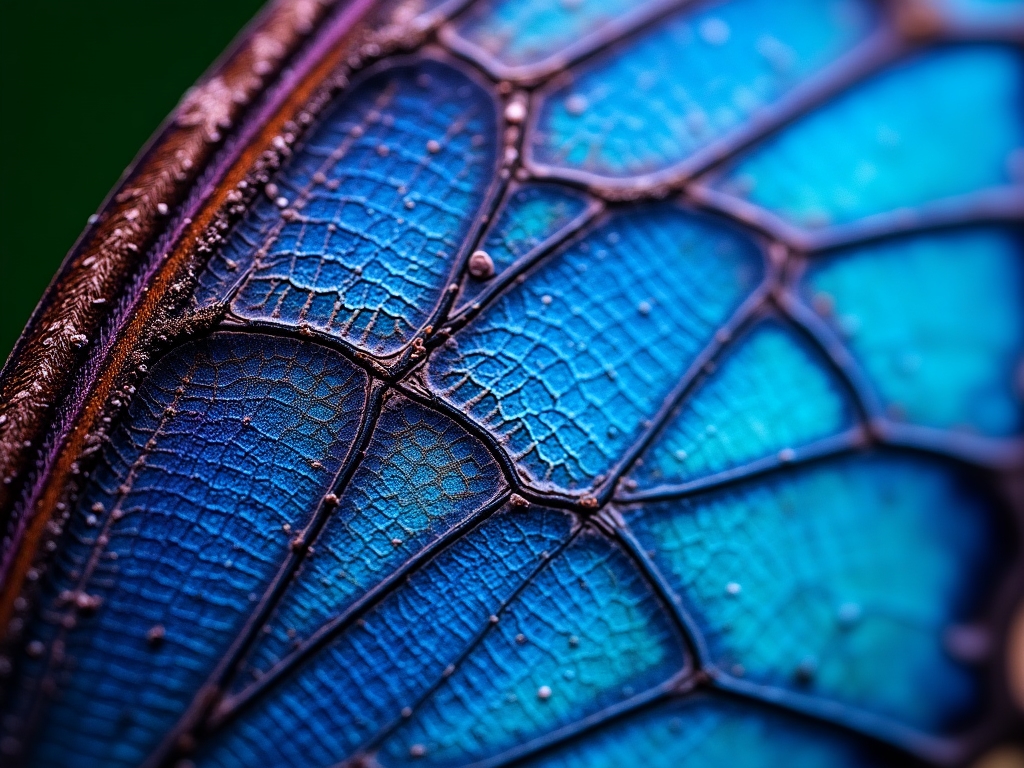 Close-up of a tropical butterfly with detailed wing patterns in a rainforest setting